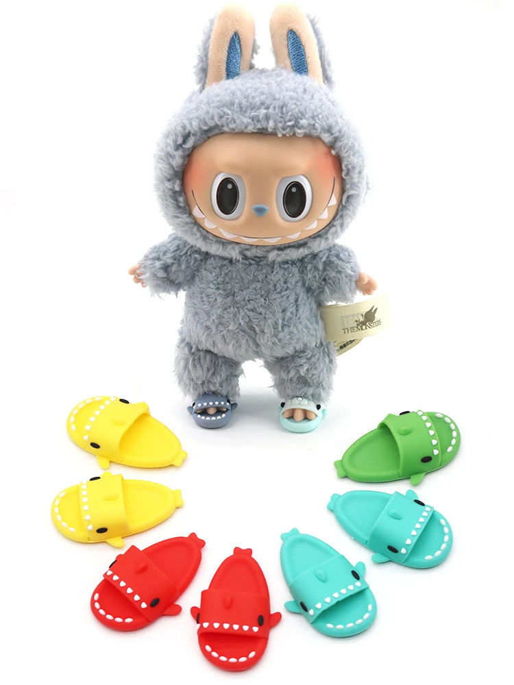 For 17cm Cute Labubu Shoes Slipper Sandal Sneakers Doll Shark Accessories Korea Kpop Exo DIY Girls Gift