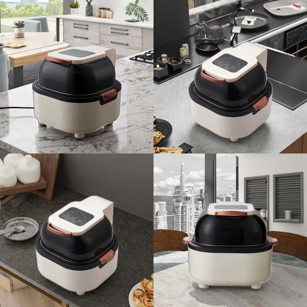 

OUSHENG 5L OilFree Digital Control Glass Electric Air Fryer with Upgraded Coated Frying Basket