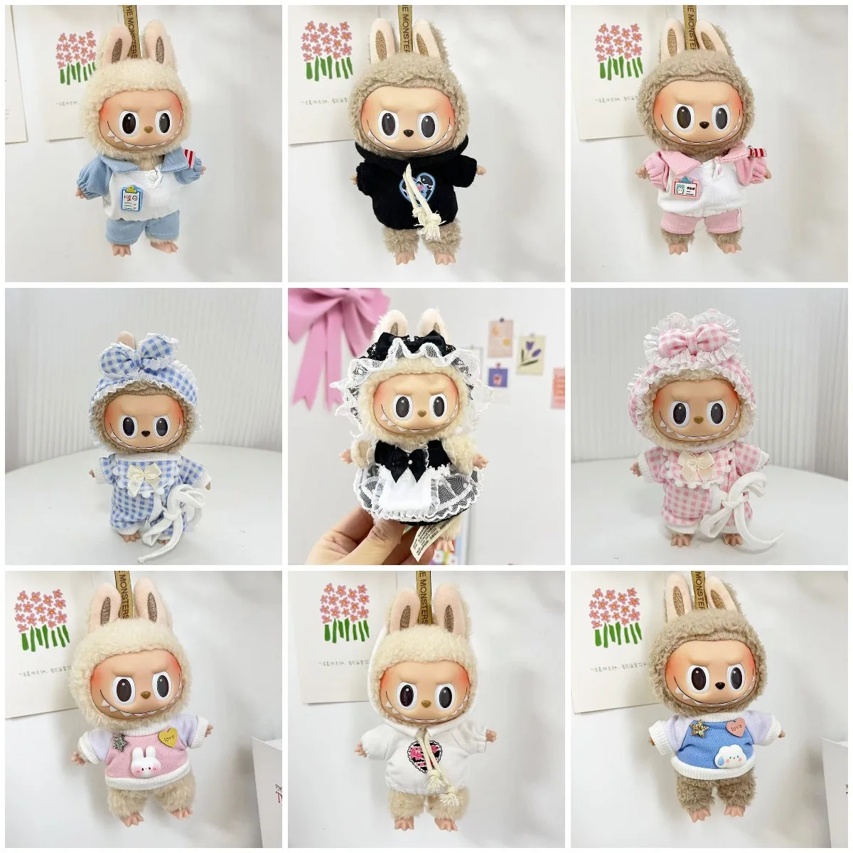 

17cm Mini Doll'S Clothes No Doll Couple Hoodie Casual Shirt Pajamas Maid Costume Outfit For Kpop Exo Labubu Idol Dolls Keychain