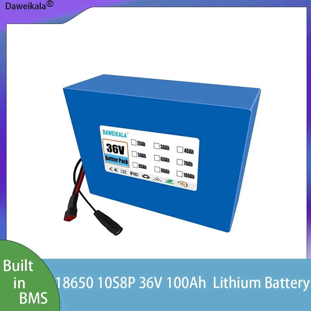 

36V 100Ah 10S8P Lithium Battery Pack-1200W High-Power electric scooter battery suitable for various 36V electric vehicles/electr