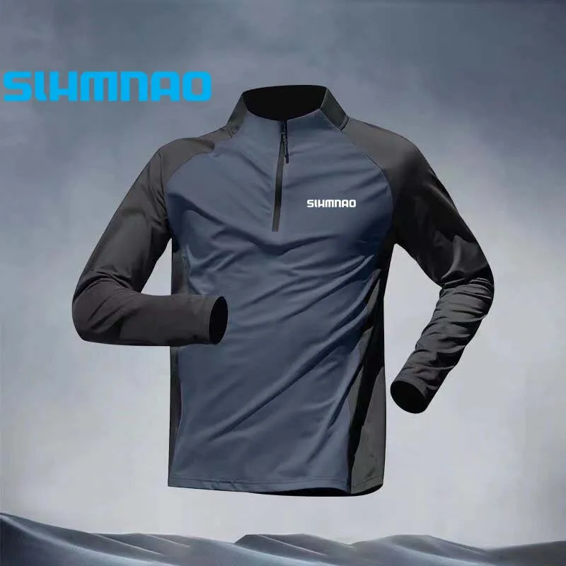 

Summer Quick Drying Outdoor Long Sleeved Fishing Jacket, Sun Protection Clothing, Running Outdoor Fitness Men's Training Clothin