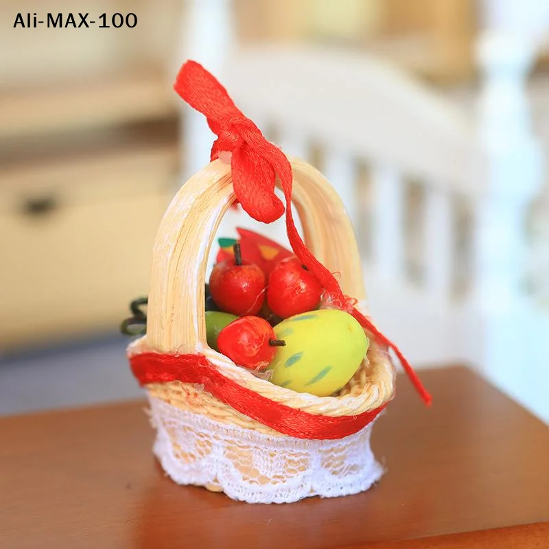 

【AyS】1/12 Dollhouse Fruits Basket Model Dollhouse Mini Scene Decoration Playing Kitchen House Ornament Dollhouse Accessory