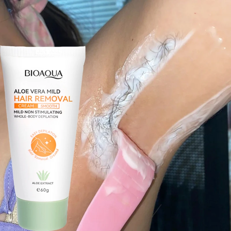 Crema de depilación indolora rápida para mujeres y hombres, cera depilatoria para áreas íntimas, cremas eliminadoras de pelo de Aloe para axilas, 60g