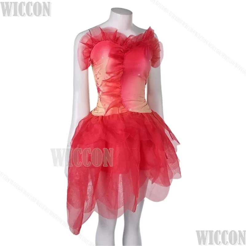 فستان الأميرة الأحمر من Glinda تنورة برعم شريرة أزياء الساحرات التأثيرية للنساء بدلة أريانا الوردية 2024 مخصصة؛ 2 ك، 8؛ ج'