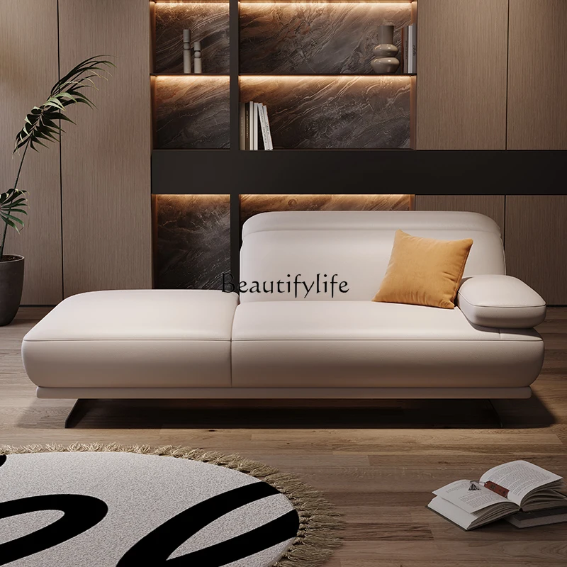 Light luxury leather concubine beauty couch living room small apartment bedroom single recliner