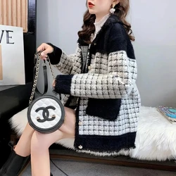 Small Wind Lamb Fur Coat Womens 2024 Autumn Winter New Fur One Imitation Rabbit Fur Jacket Female Loose Cardigan Jackets