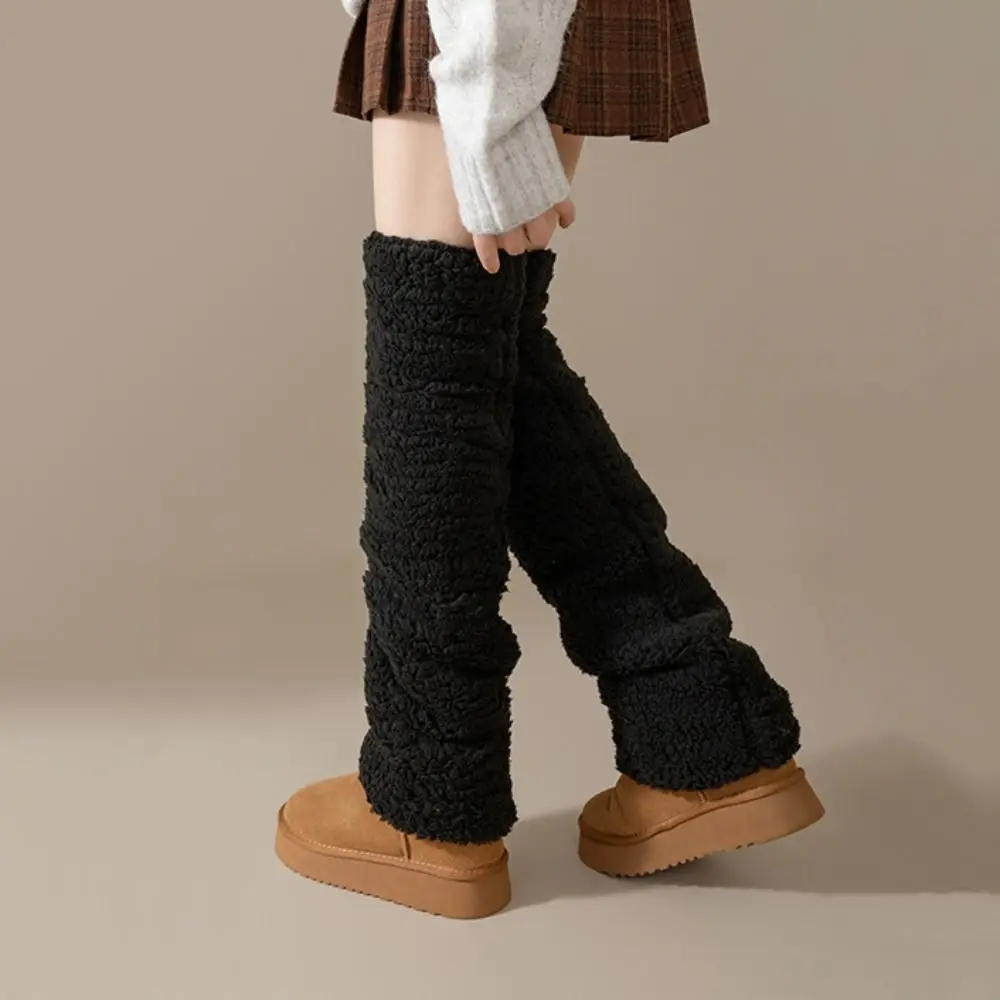 

Thicken Warm Winter Foot Cover Simple Leg Warmers Floor Plush Stockings Long Tube Sock Hosiery Coral Fleece Stockings Autumn