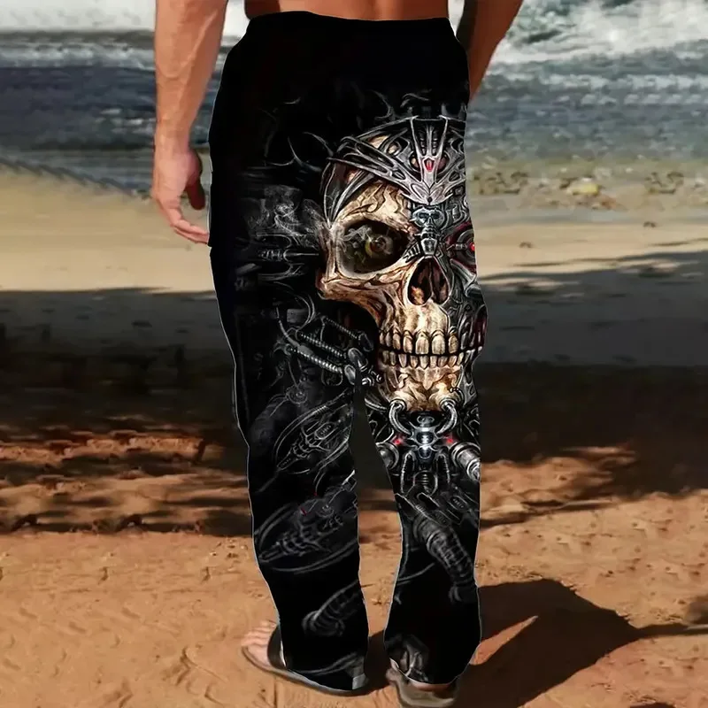 2026 موضة جديدة الأسد طباعة Sweatpants الرجال حجم كبير فضفاض الترفيه جيب رسم حبل الرياضة Sweatpants الشتاء سميكة بناطيل تدفئة