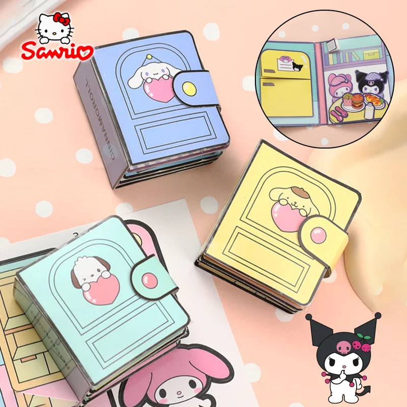 Sanrio Kuromi Quiet Book Cartoon Creativity Handmade DIY Children\'s Toys Stickers Development Hands on Ability Children\'s Gift