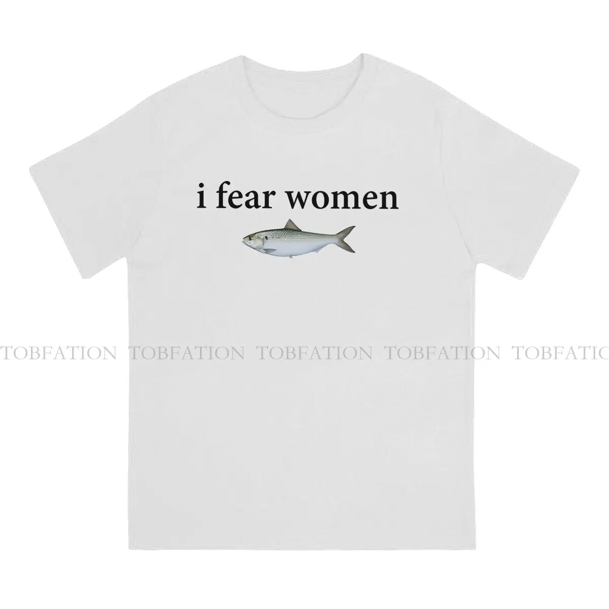 Fish Funny I Fear Women T Shirt Goth Men's Tees Summer Cotton Clothing Harajuku O-Neck TShirt