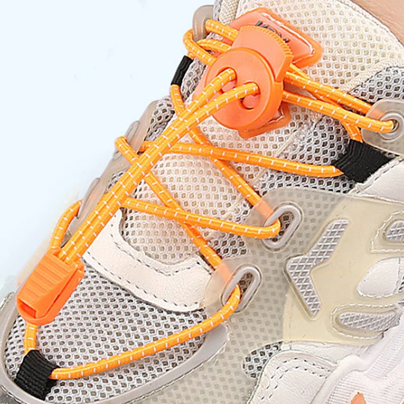 

1Pair/3Pair Round Elastic Shoelace No-Tie Shoelaces for Sneakers and Casual Shoes Quick-On Quick-Off Laces