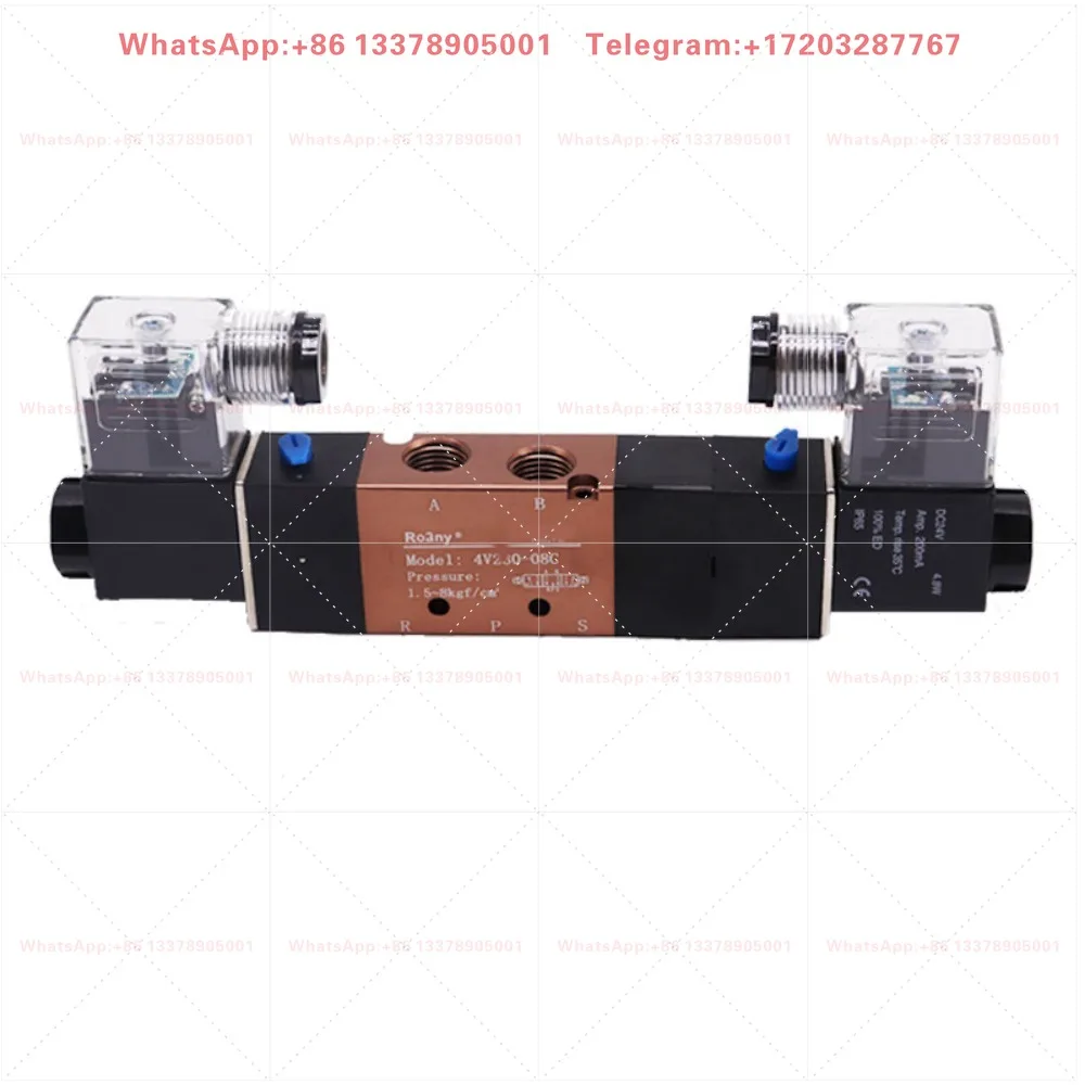 4V230-08C Three-position five-way dual electronic control 4V230C-08 Middle-sealed solenoid valve AC220V DC24V