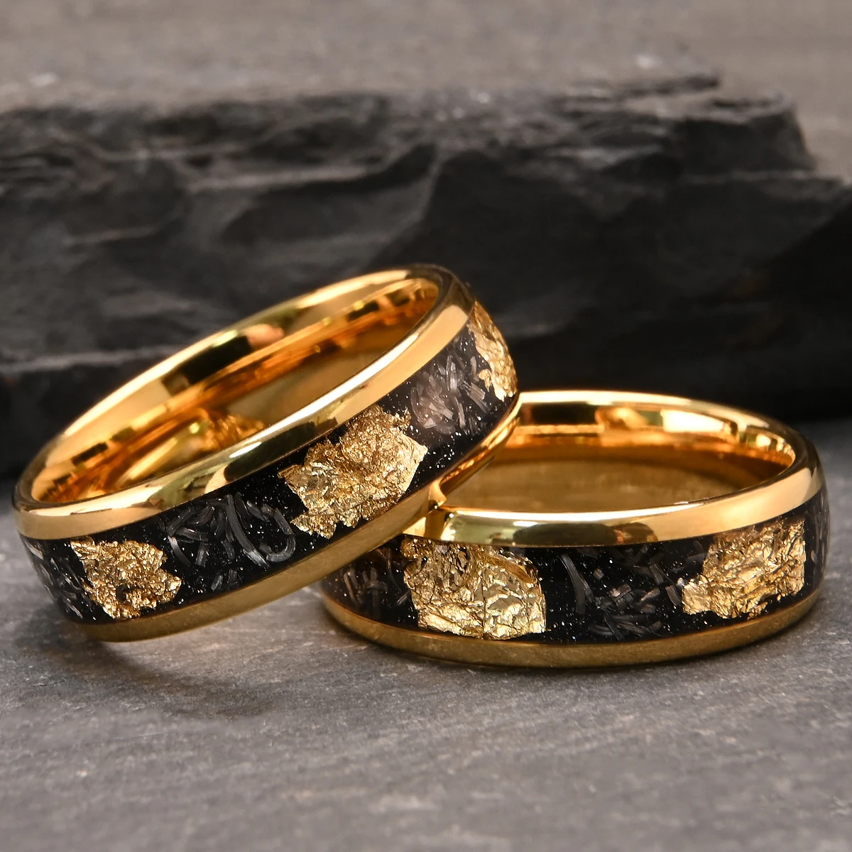 Mens Tungsten Carbide Black Ring 8mm Fashion Luxury Couple Wedding Rings Suitable for Daily Wear Anniversary Gift - Image 5