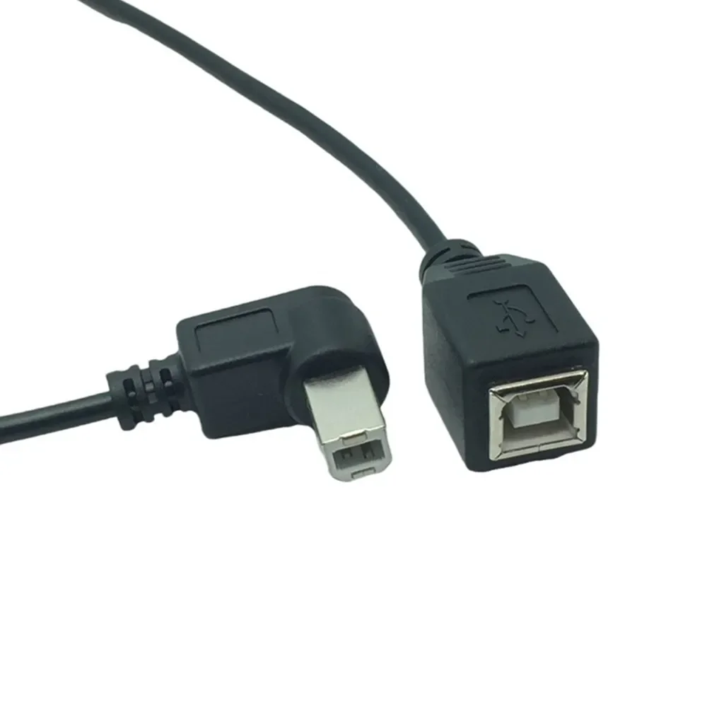 الزاوية اليمنى 90 درجة USB طابعة الماسح الضوئي كابل 25 سنتيمتر USB 2.0 B ذكر إلى B أنثى طابعة الماسح الضوئي تمديد كابل