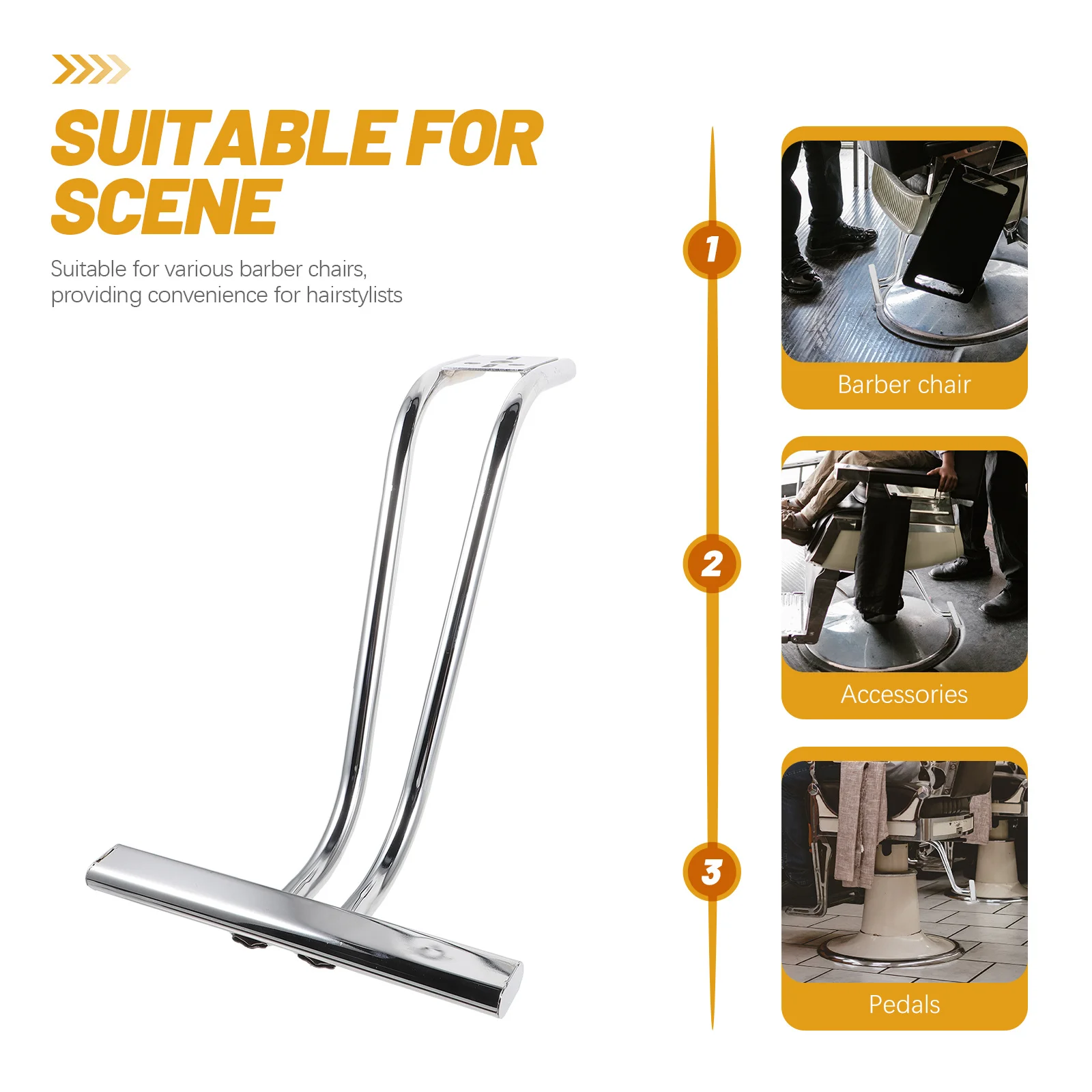 

Universal Salon Chair Footrest Sturdy Stainless Steel Replacement Footplates for Hairdressing Chair Legrest Leg Pad