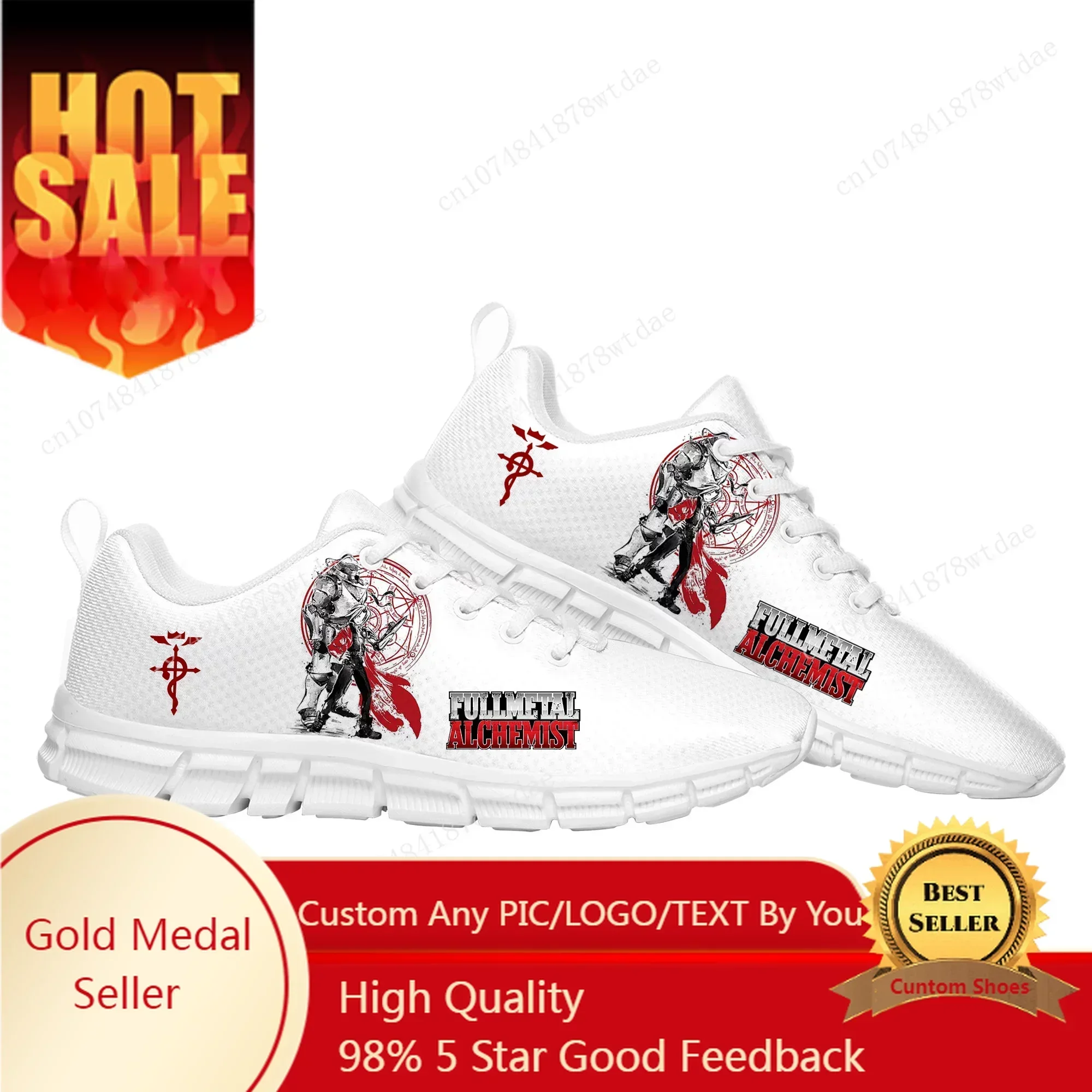 

Fullmetal Alchemist Sports Shoes High Quality Men Women Comfortable Sneaker Edward Elric Comics Custom Made Couple Shoes