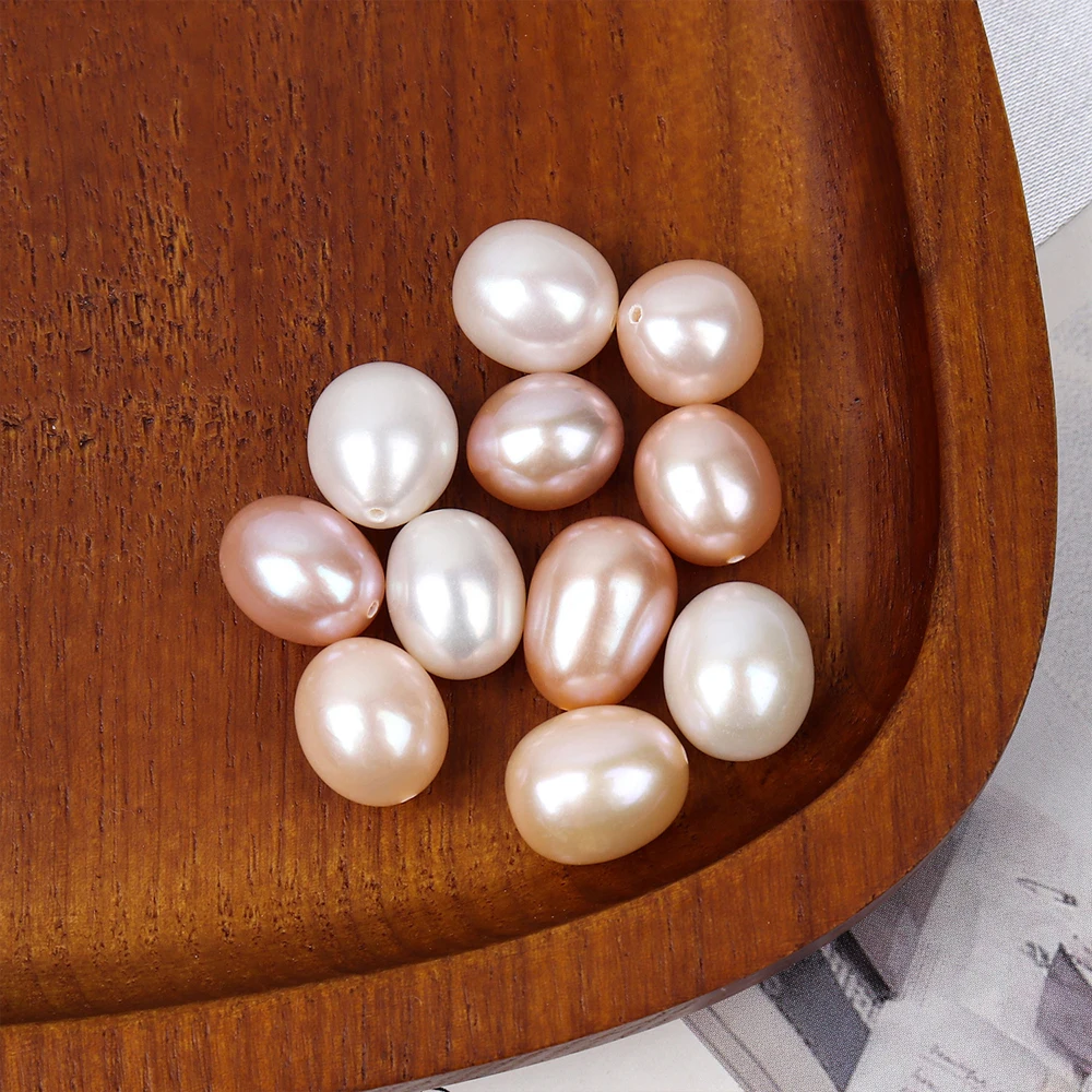 5pcs/set Natural Freshwater Cultured Pearl Loose Beads Half Hole Charms for DIY Women Men Earrings Jewelry Making Accessories