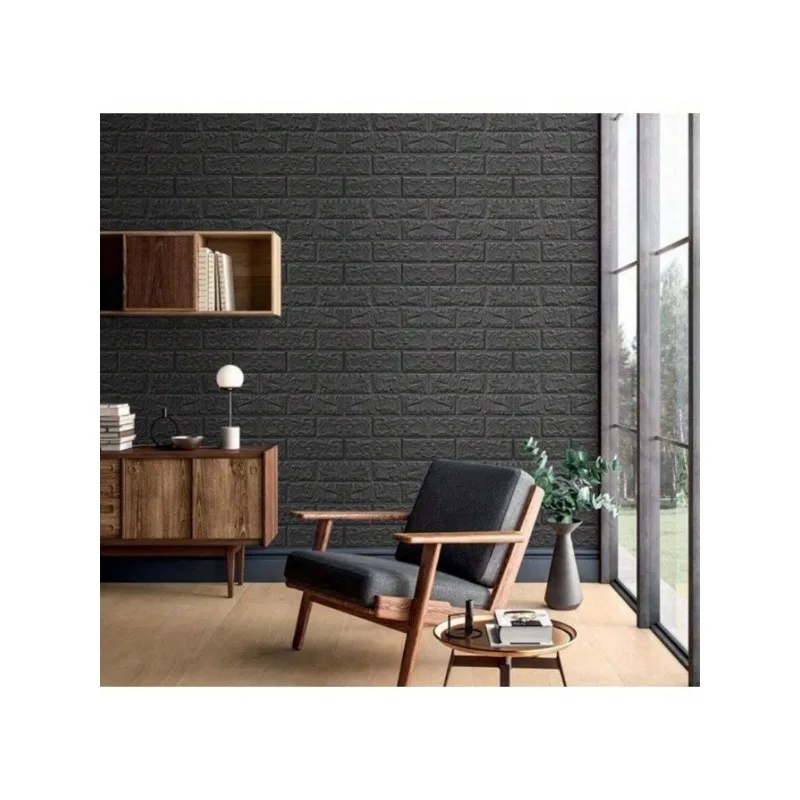 1pc 3D wodoodporny naklejka na ścianę z czarnym wzór cegły tapeta tło wystrój domu sztuka DIY wystrój 70*200cm