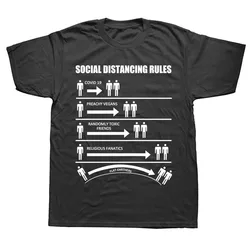 Novelty Social Distancing Rules Funny Flat Earth T Shirts Streetwear Short Sleeve Birthday Gifts Summer Style T-shirt Men