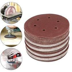 5pcs 225mm Sandpaper 6 Hole Sanding Paper 40-2000grit Electric Wall Polisher Accessories Sanding Discs Sandpaper Abrasive