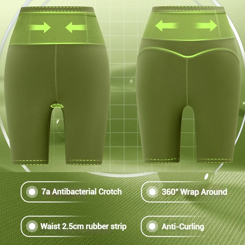Pantaloncini da corsa per maratona da donna con stoccaggio a vita intera e fodera antibatterica Palestra Yoga Ciclismo Pantaloncini sportivi atletici ad asciugatura rapida