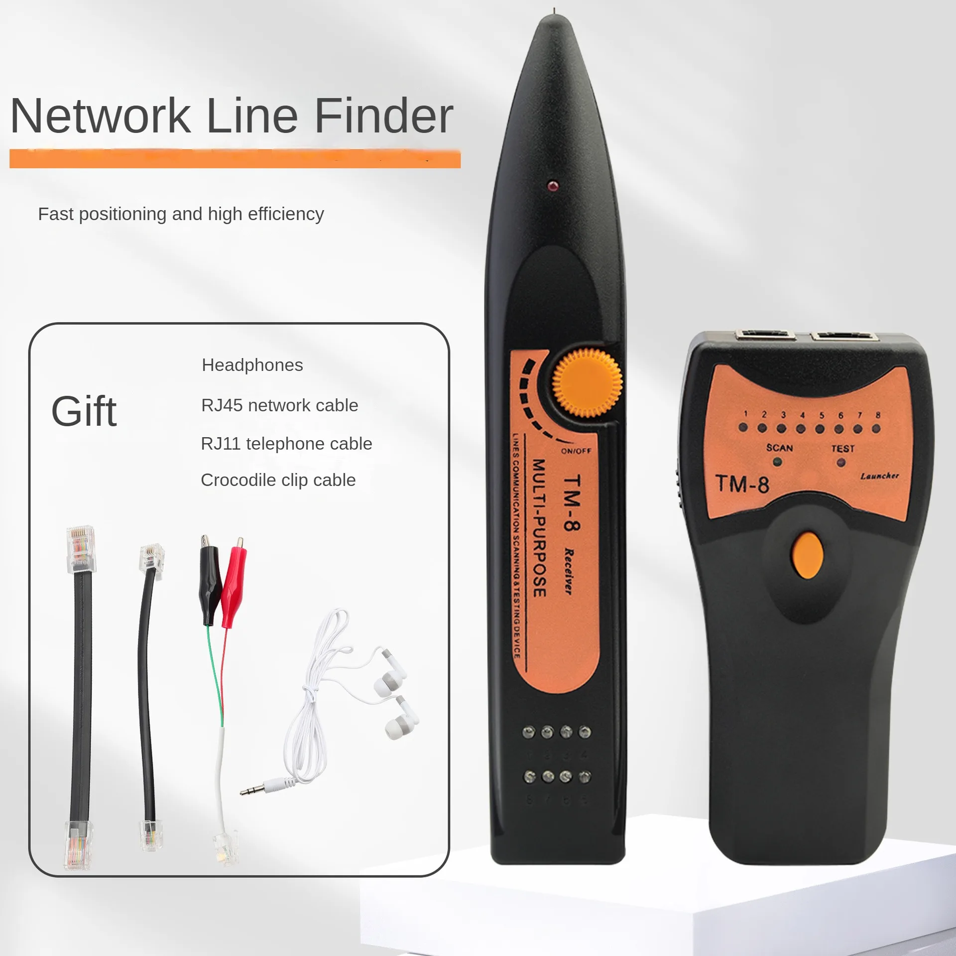 TM-8 Network Line Fnder Network Cable Telephone Cable RJ45 Tester RJ11 Communication Line Checker Line Patrol Instrument