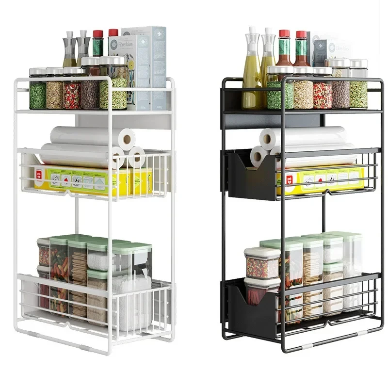 

2 Layers Magnetic Refrigerator Shelf Side Storage Rack Kitchen Freezer Washing Machine Clip Slot Side Wall Mounted Storage Rack