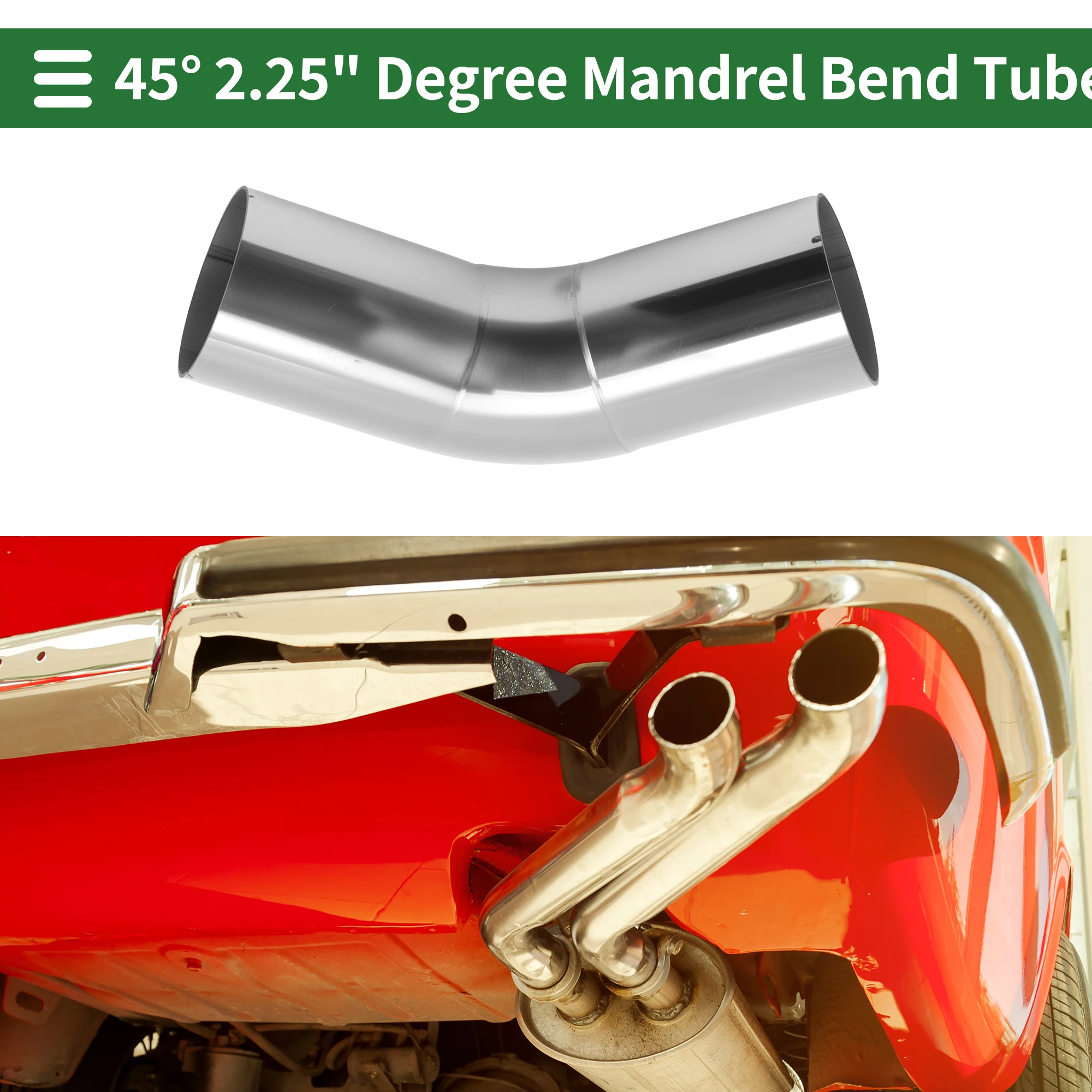 UXCELL 51mm 57mm 76mm 102mm OD Exhaust Bend Pipe T201 Stainless Steel Universal 45 Degree Mandrel Bend Elbow Tube Connection