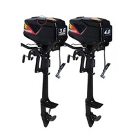 48V 3.6/4.0HP Brushless Short Shaft Outboard Motor, 2.08 Gear Ratio 3000RPM for Rubber Dinghy, Pontoon Boats, Small Crafts