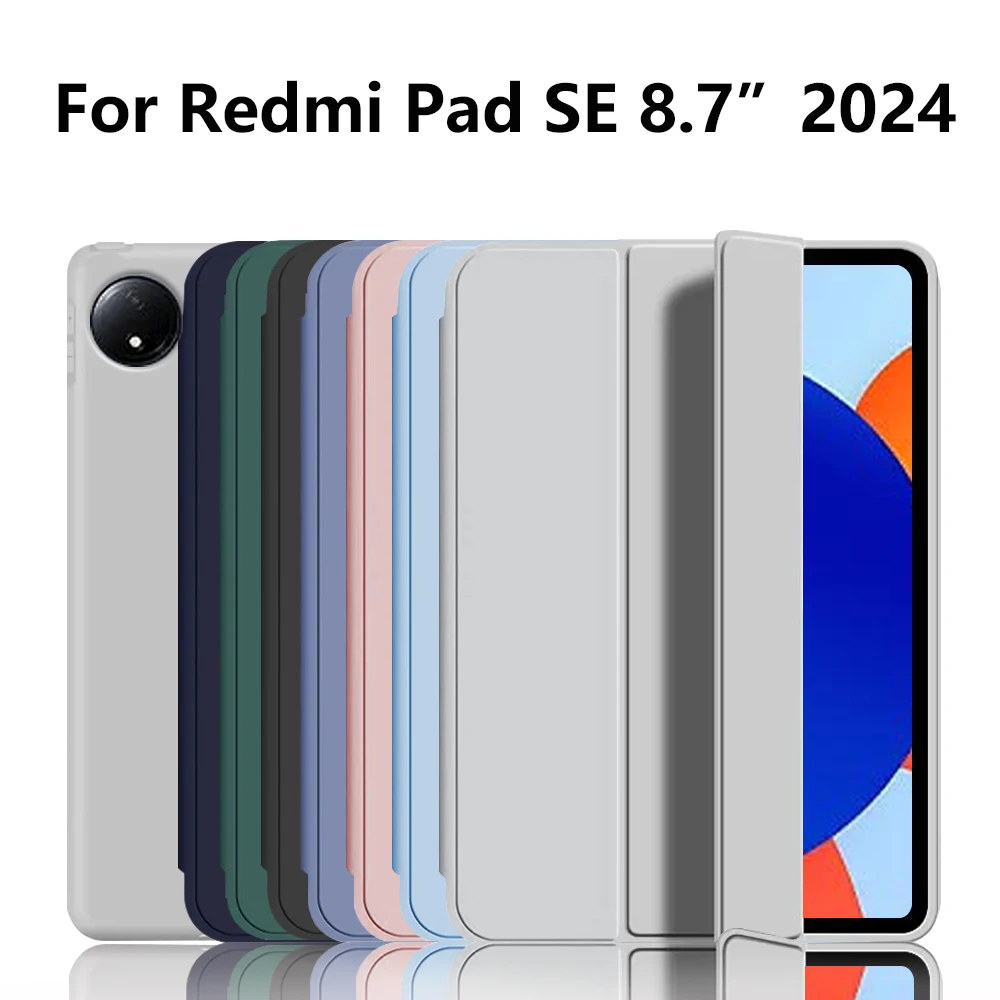 Hülle für Redmi Pad SE 8.7 2024, schlankes, dreifach faltbares Schutzhülle mit weicher TPU-Rückseite, automatische Schlaf- und Weckfunktion.