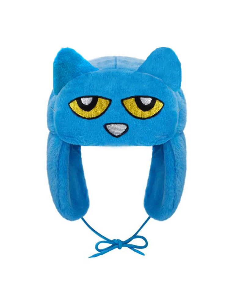 Fashion Ushanka Hat Blue Pete The Cat Winter Women's Cap Trapper Woman Ski Hats Caps Real She