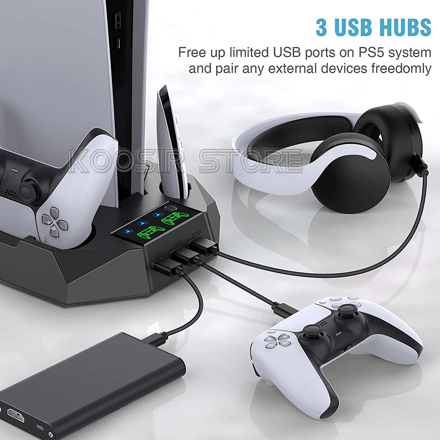 ใหม่ PS5คอนโซล Universal ตรง Multifunction Cooler ขาตั้ง Gamepad สำหรับ Sony Playstation 5 Disc & Digital Edition