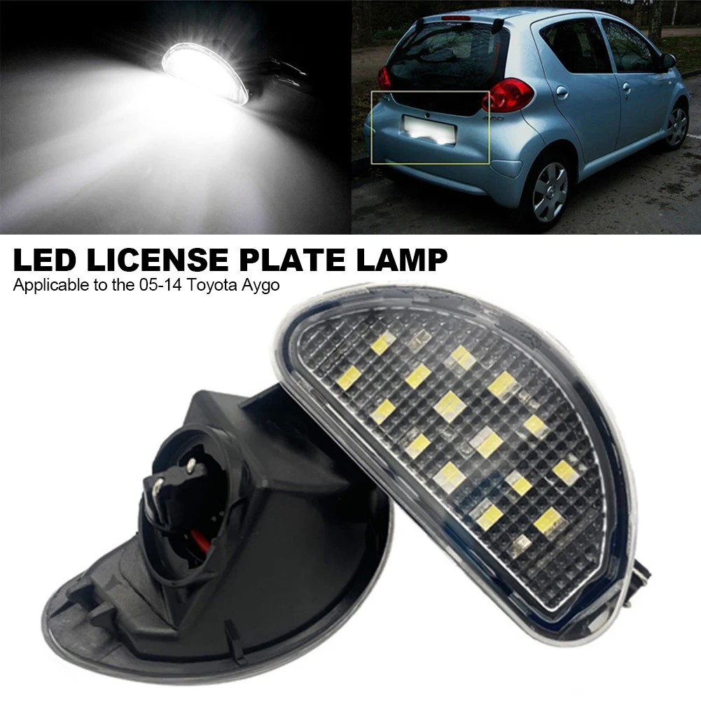 

1/2 шт. автомобильный светодиодный светильник номерного знака, светодиодный светильник номерного знака, белый для Toyota Aygo 2005-2014 гг.