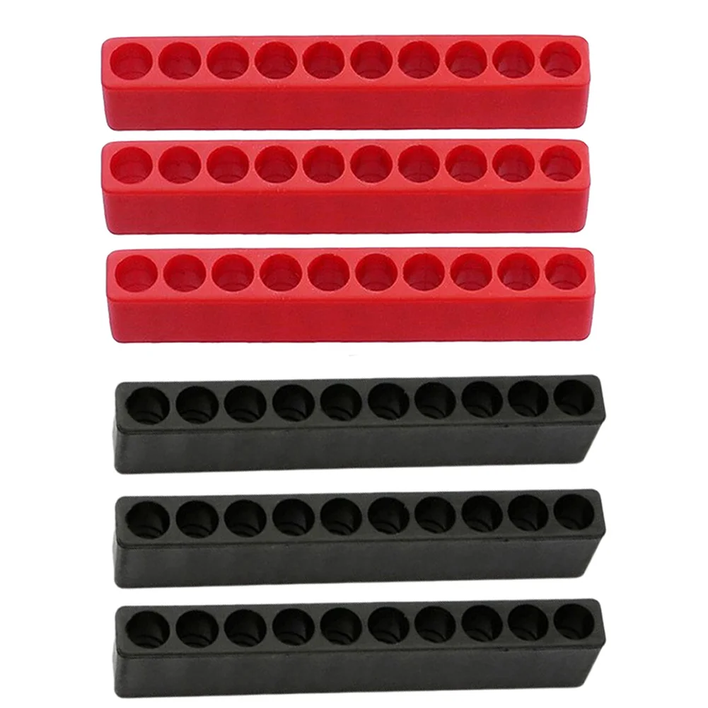 

6 Pieces/set 10-hole Screwdriver Bit Holder Storage Rack 1/4 Hexagonal Handle Screwdriver Plastic Screwdriver Storage Rack