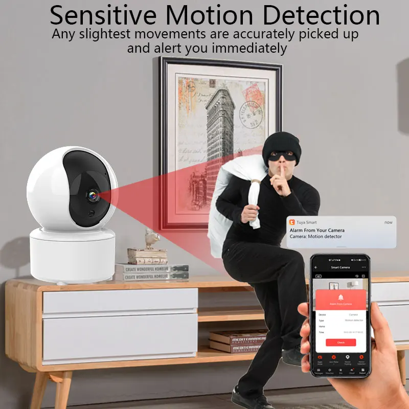 Graffiti Indoor Wireless Monitoring Camera WiFi CCTV Security Home HD Monitor with Automatic Feature