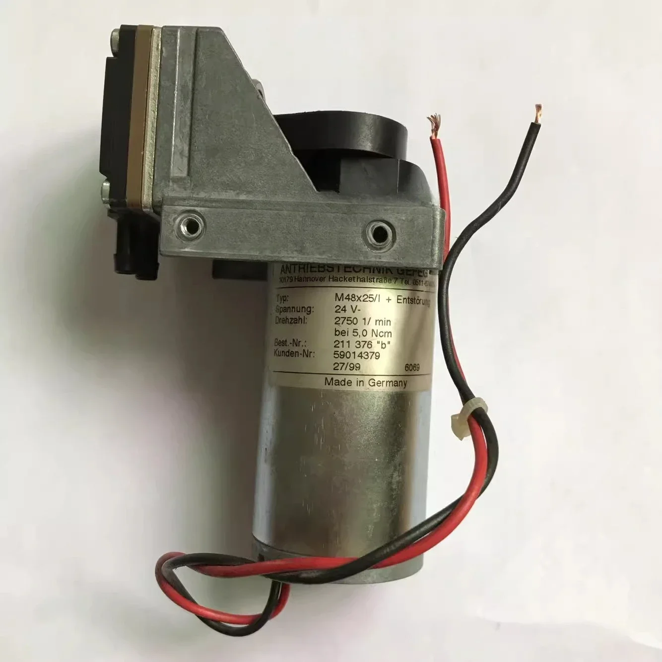 Imported DC air pump vacuum pump for M48 × 25/1 DC24V 2750 1/min