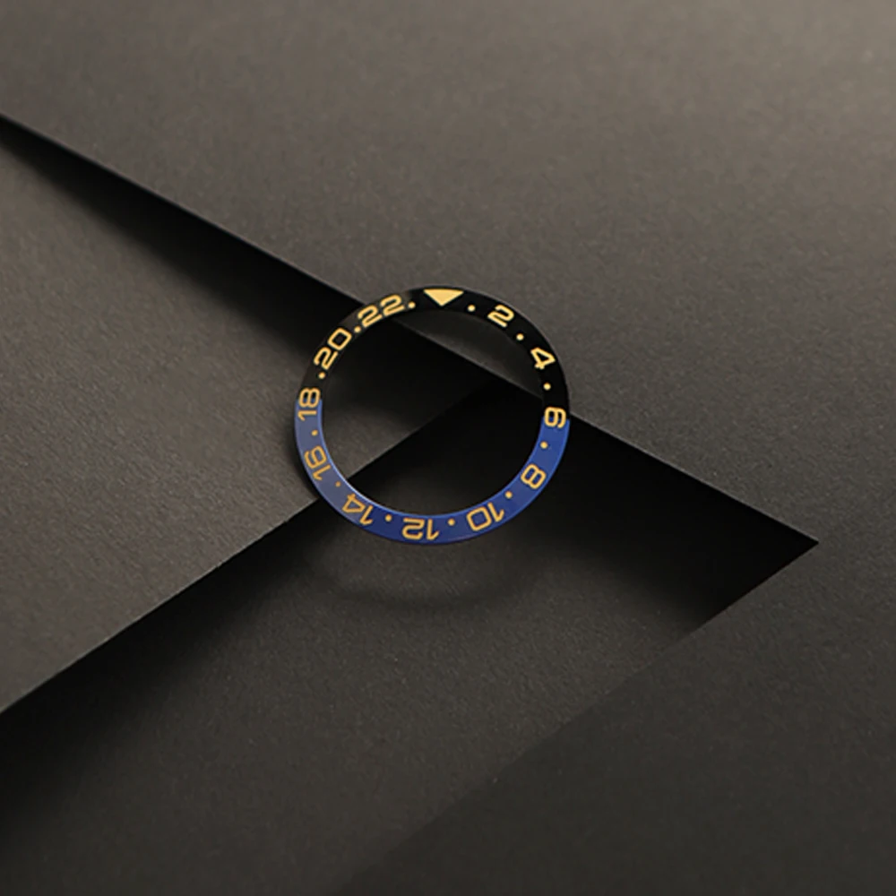 38.5mm Ceramic Bezel Green Luminous Blue Glossy Black for Water Ghost Bezel Ceramic Ring Men And Women Watch Scale Ring NEW DIY