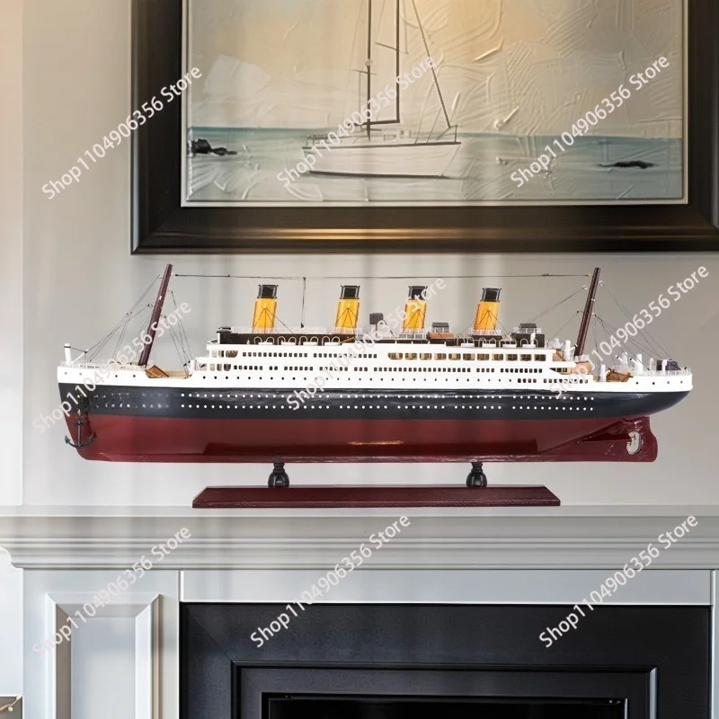 for Titanic Solid Wood Cruise Ship Model Handicraft Ornament Home Decoration Business Birthday Gift