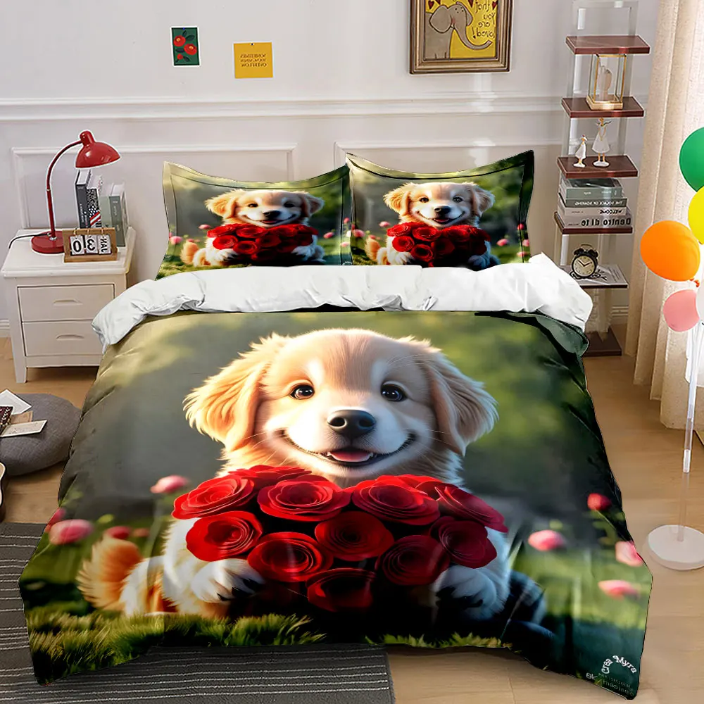 Floral Gift Set for Romantic Moments Exquisite three-piece bedding set gift for kids and adults