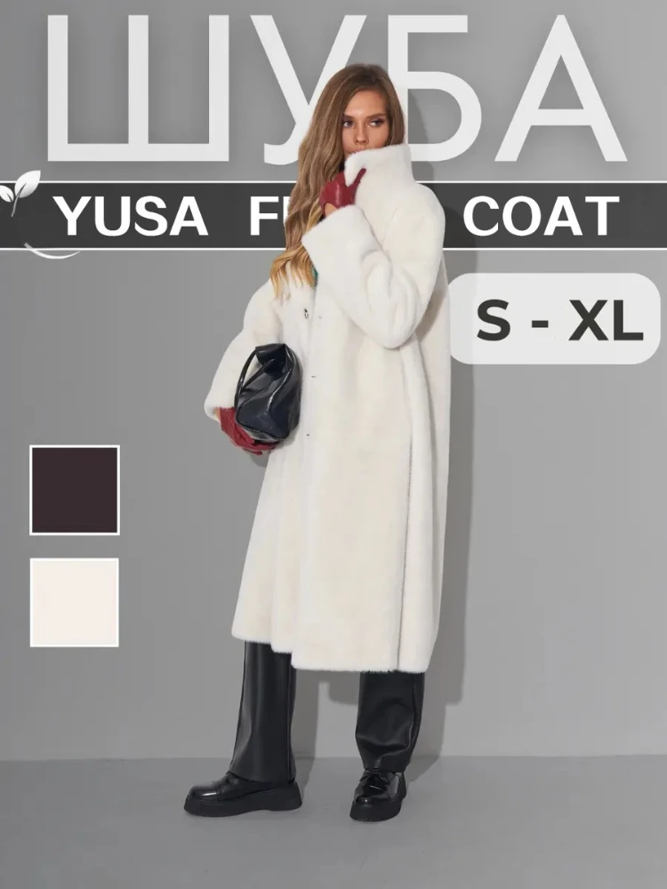 ملابس النساء معطف فرو صوف المنك سترة منفوشة الشتاء جودة عالية طوق طويل صديقة للبيئة الاصطناعي أفخم معطف أبلى