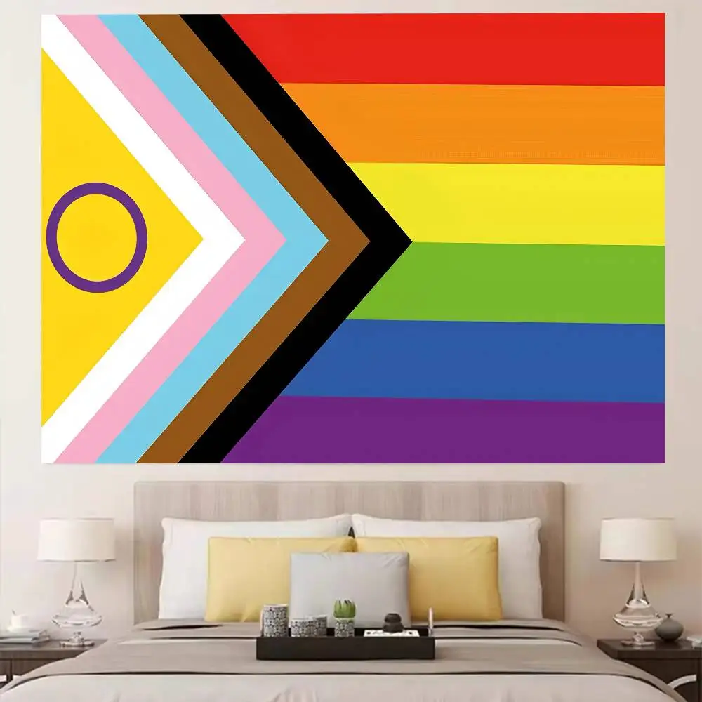

ЛГБТ-гобелен с радужной гордостью, ностальгический гобелен для вечеринки, украшение на стену, милые подарочные флаги