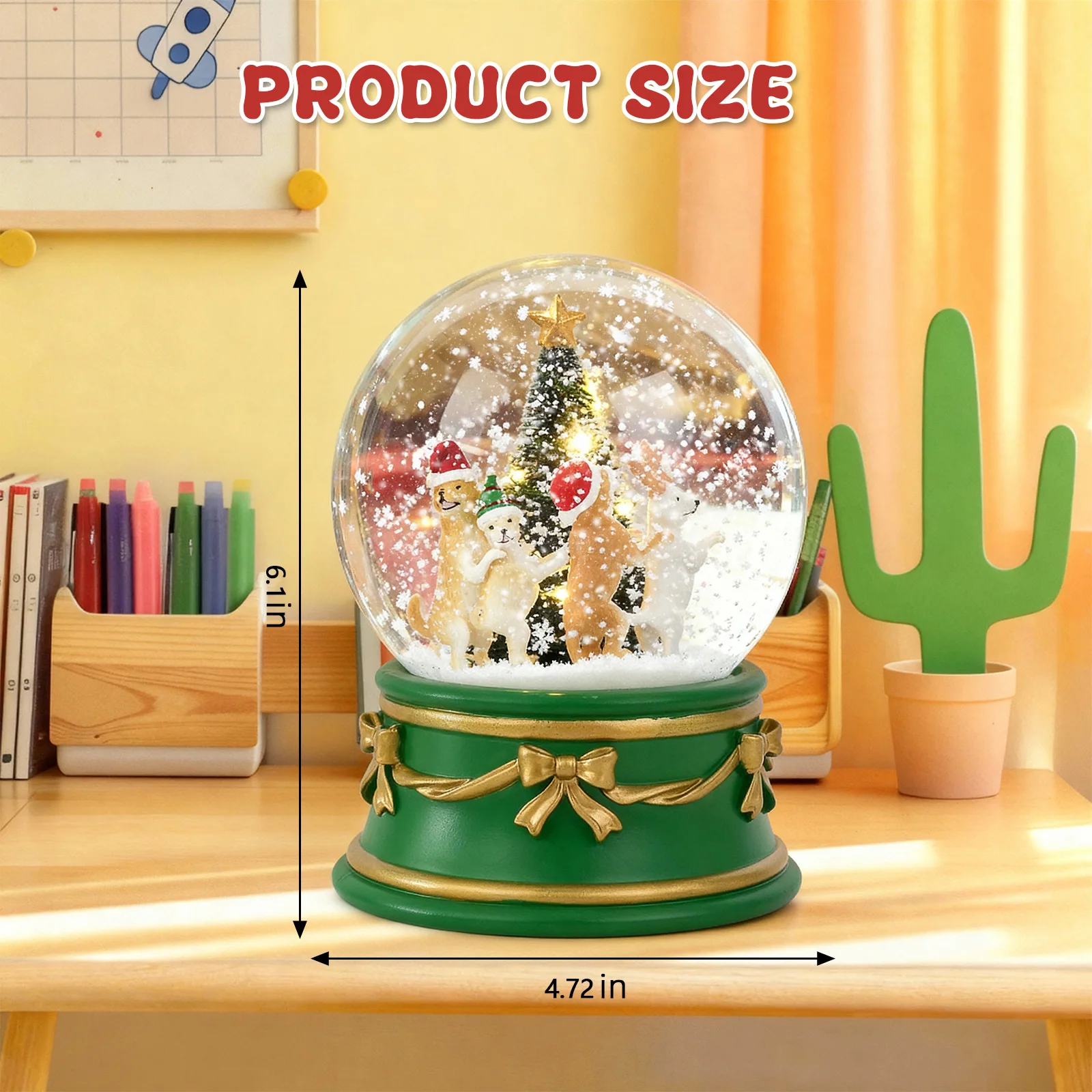 

Captivating LED Snow Globe Dreamy Christmas Water Ball with Cartoon Animals for a Festive Winter Wonderland