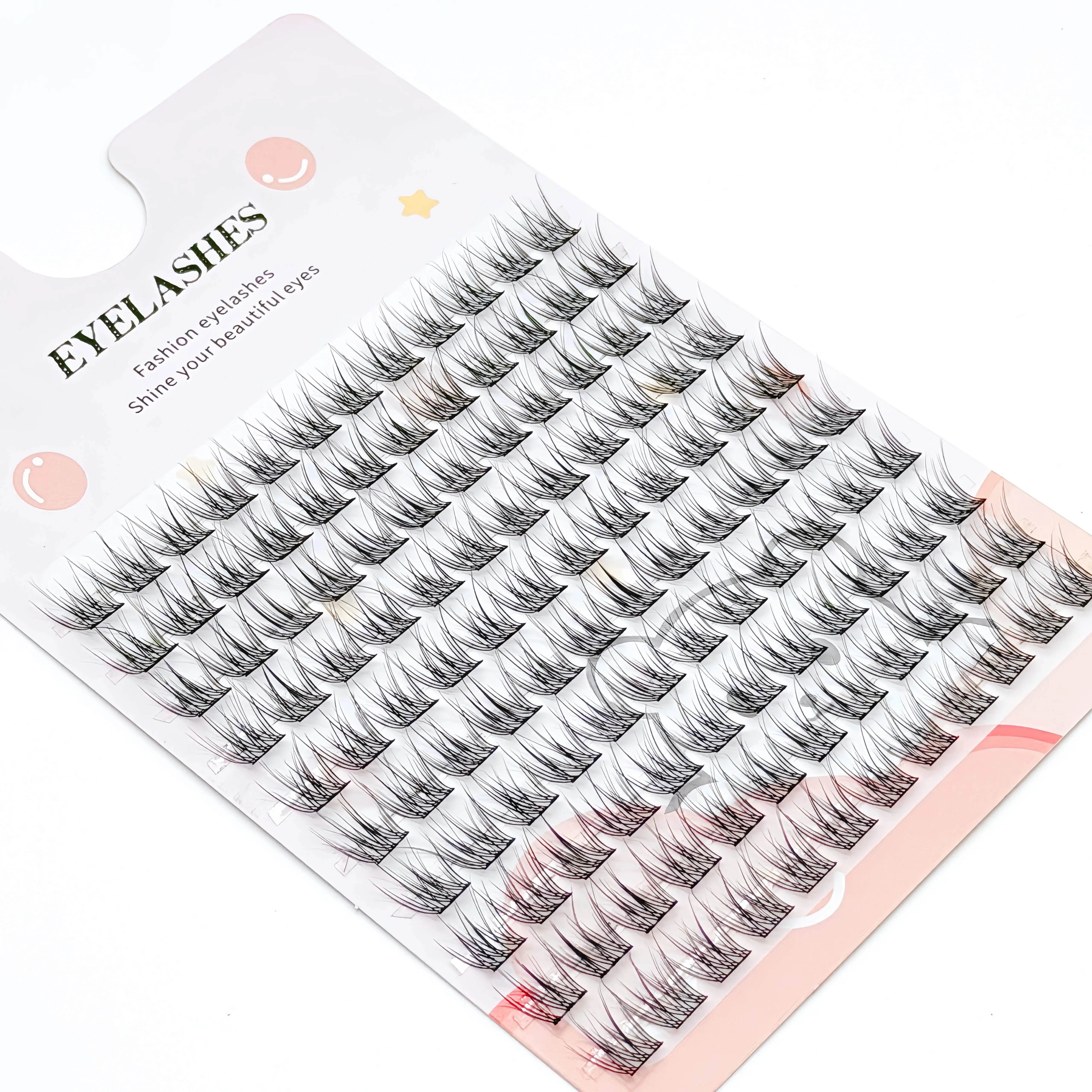 120 Soft & Light Fishtail Single Cluster Eyelashes D Curl, 10-12Mm - Perfect for Daily Makeup, Everyday Eyelash Extension the D