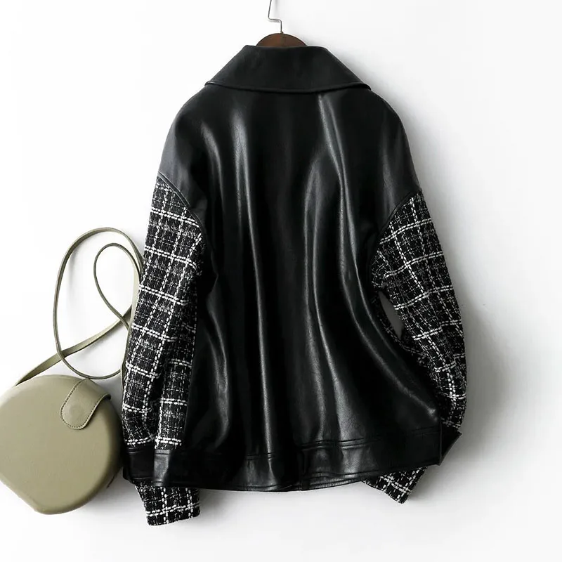 Spring Autumn Leisure High End Women Leather Jacket 2024 New Fashion Ladies Coats Short Wild Lapel Female PU Leather Outcoat