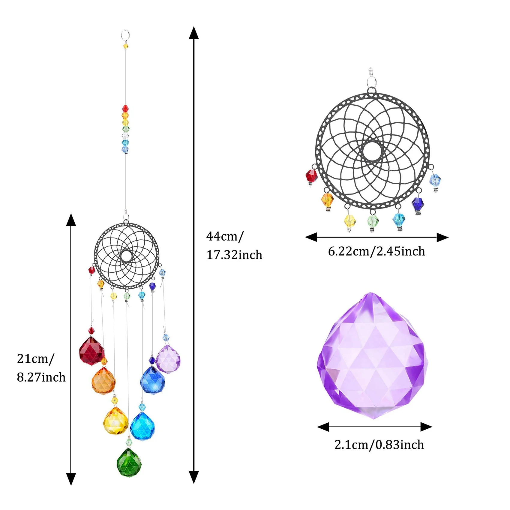 Crystals Rainbow Maker Suncatcher Window Hanging Ornament Garden Decoration Sun Catcher Pendant Chakra Beads