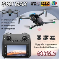 S-X1 MAX GPS Drone 4K cámara profesional HD cardán de 3 ejes 5G transmisión de imagen Digital pantalla grande FPV Dron RC Quadcopter 5KM