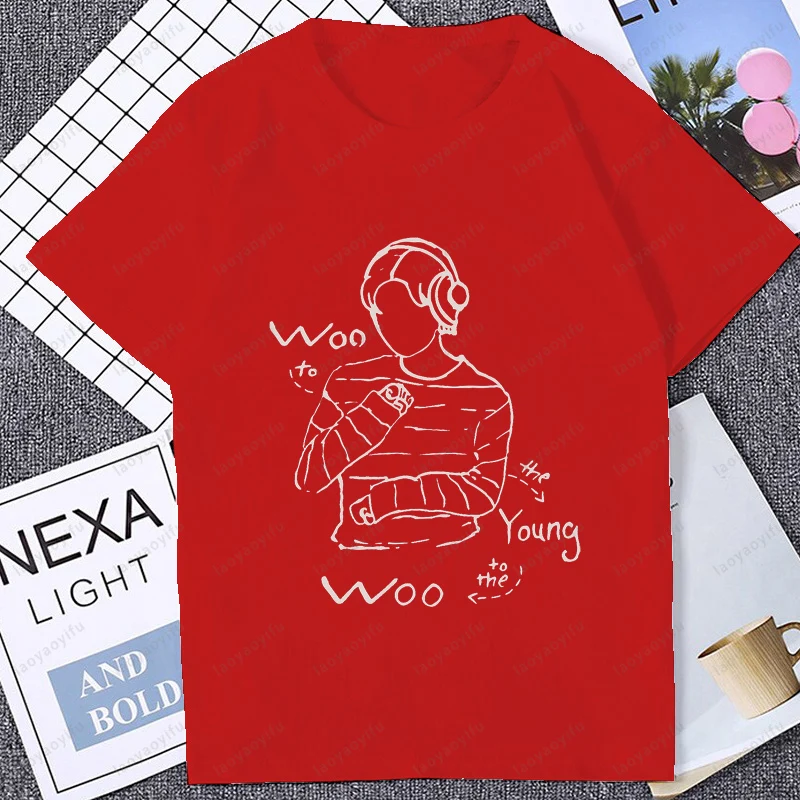 خط أسلوب بسيط الجرافيك المحامي الاستثنائي K-دراما التي شيرت موضة عادية فضفاض Harajuku رجل تي شيرت الهيب هوب الصيف تيز #3