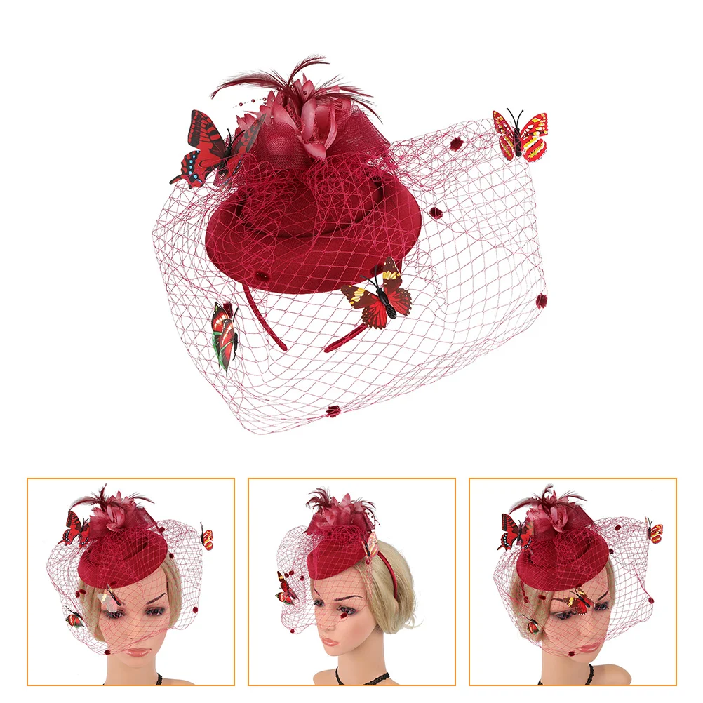 

Gauze Mini Hat Decor Hair Band Headband For Women Chic Lightweight Durable Party Wedding Photography Accessory Mesh Yarn