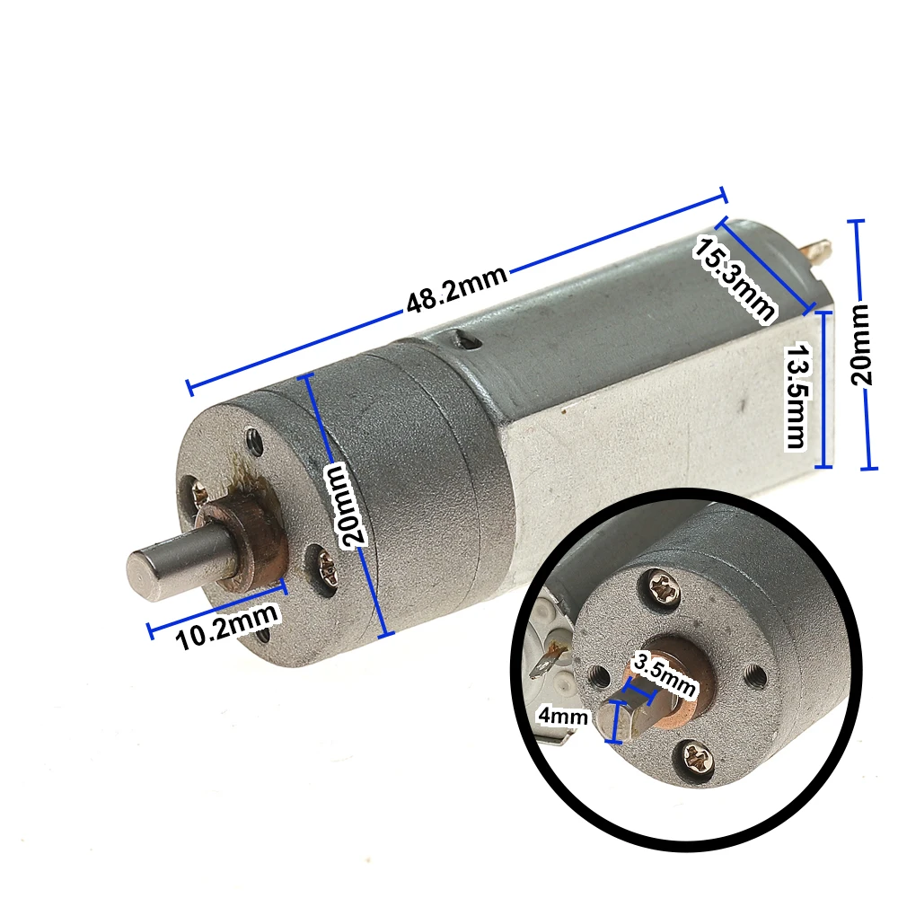 

DC3.7V-6V 220-360RPM Gear Motor ​Small 180-reduction Motor with All-metal Gears Model Toy DIY Robot Accessories 1PCS