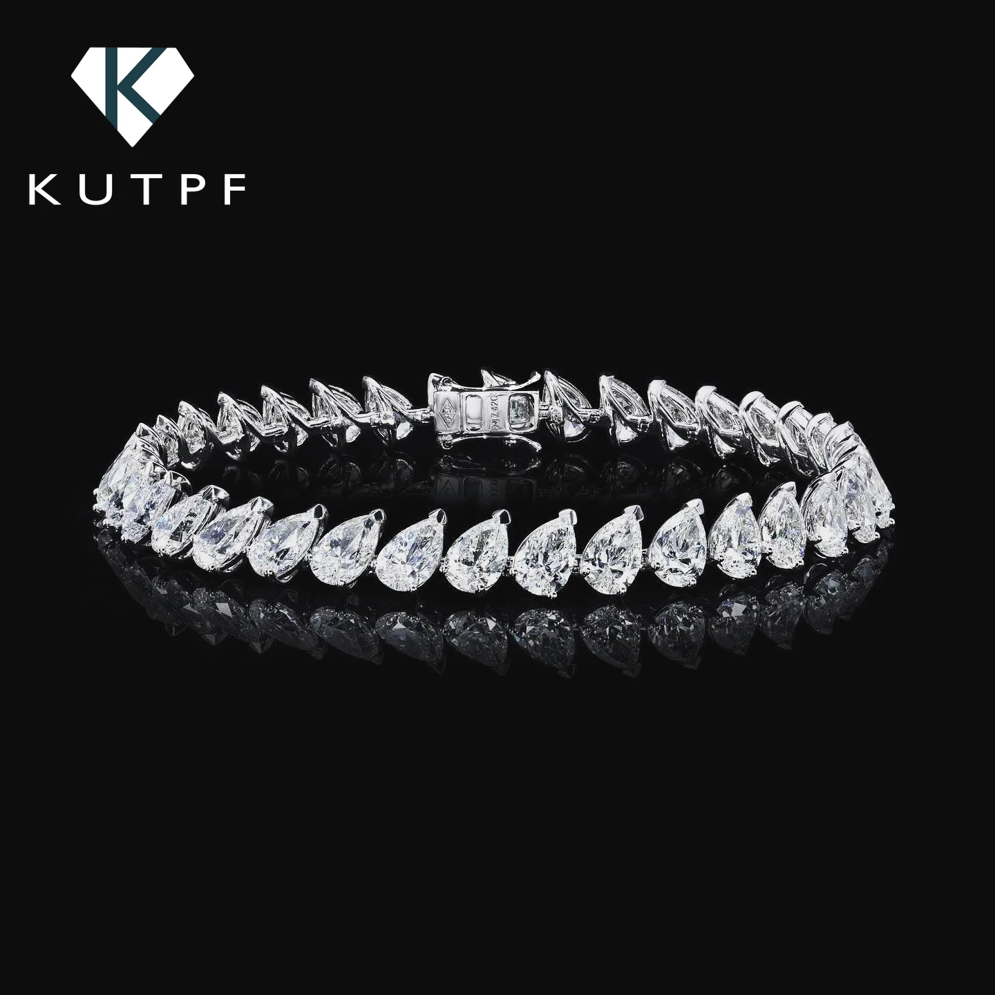 moissanite pulseiras de tenis para mulheres e homens waterdrop shape 925 prata corte pera diamante lab pulseira nupcial com certificado 4x6 mm 01